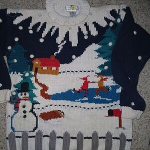 Winter Wonderland Sweater - Navy and Cream